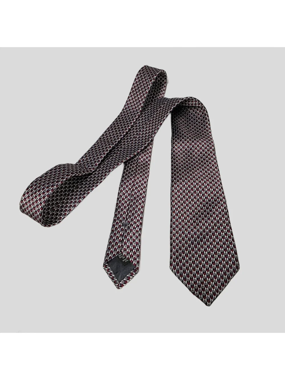 Ermenegildo Zegna Men's Silk Necktie Su Misura Long Woven Weave Striped 59x3.1/4